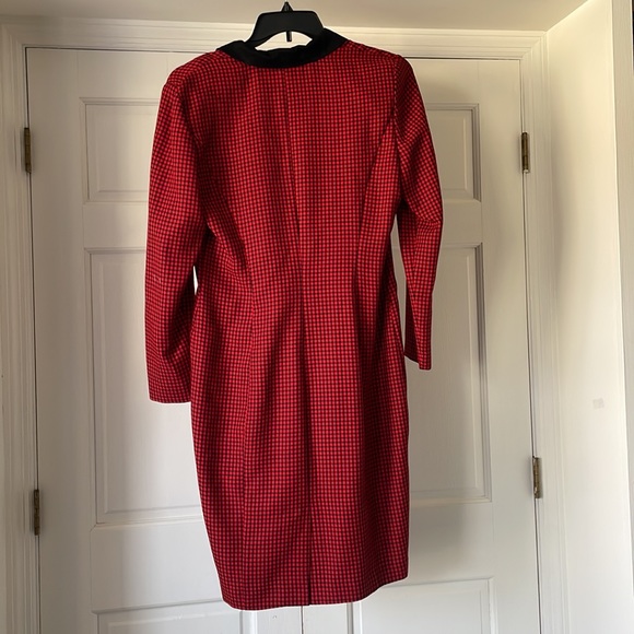 Vintage! 80s red & black professional dress, women size 12 - Picture 2 of 8